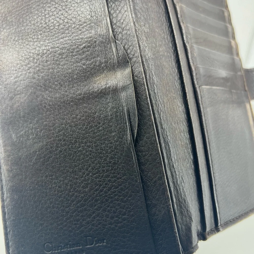 🖤Dior Brown/Black John Galliano Street Chic Oblique Monogram Logo Canvas Wallet